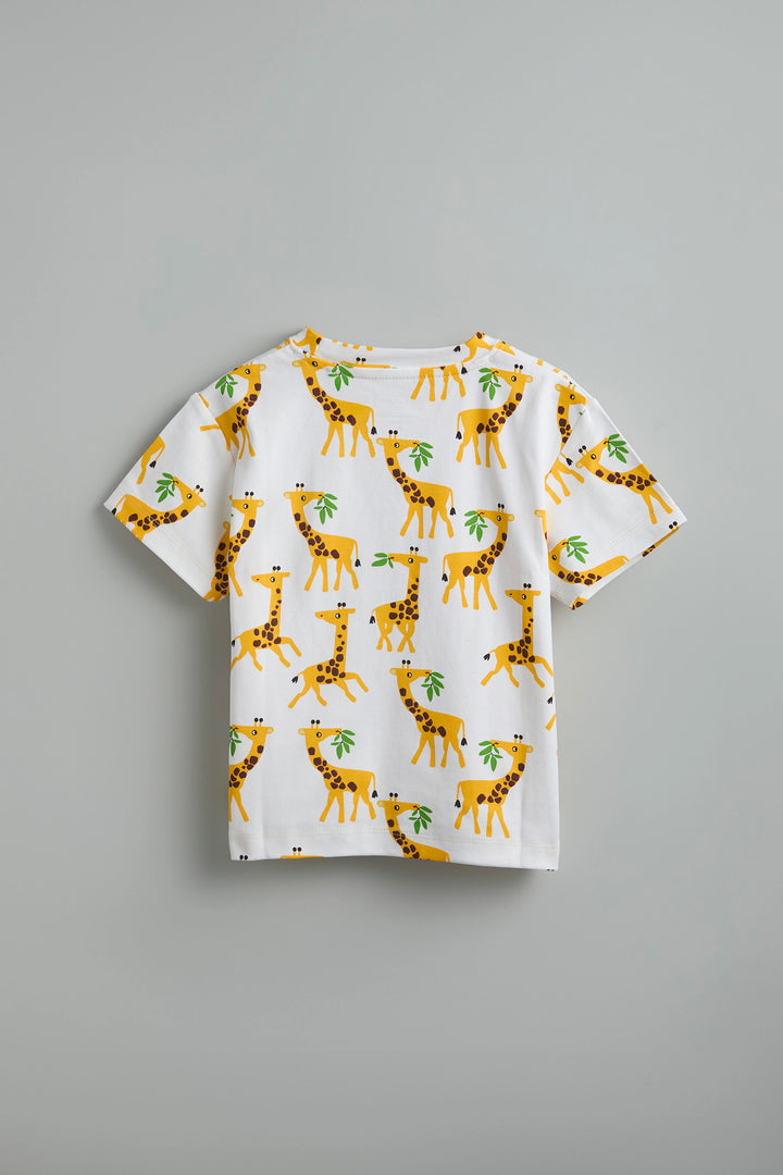 GOTS Certified Organic Cotton Sleepwear Set for Toddlers| Giraffe Print - Urbanrac