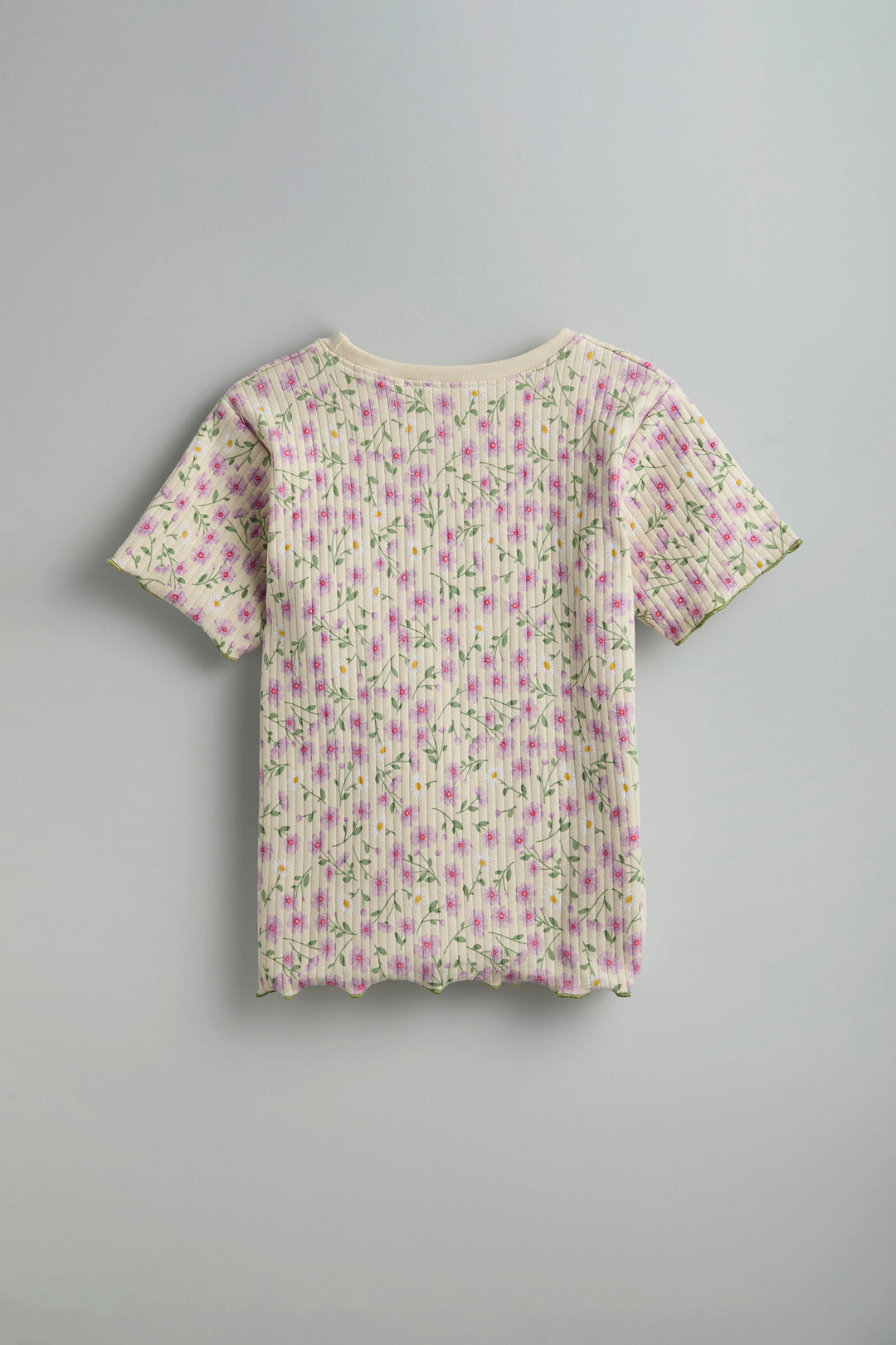 100% Cotton Co-Ord Set for Toddlers | Floral Off-White - Urbanrac