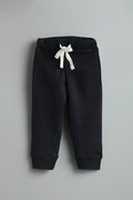 GOTS Certified Organic Cotton Black Baby Pants With Drawstring