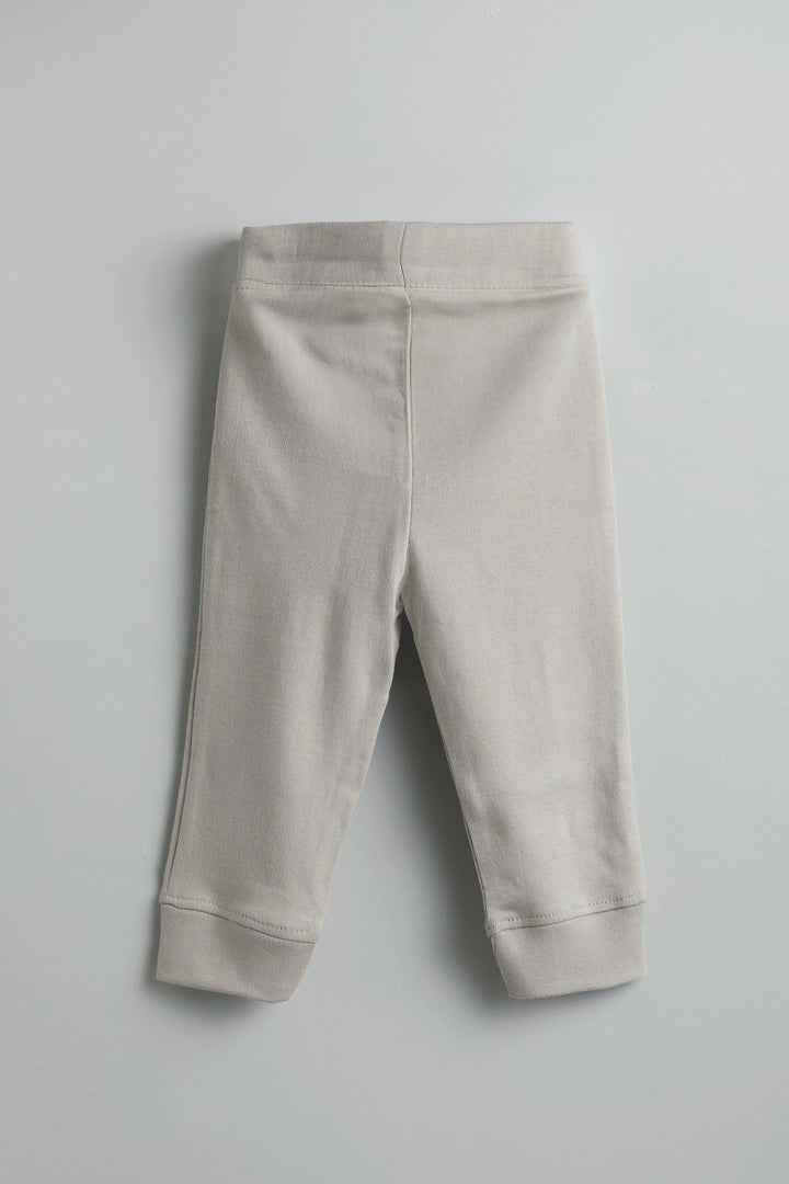 GOTS Certified Organic Cotton Grey Baby Pants With Drawstring - Urbanrac
