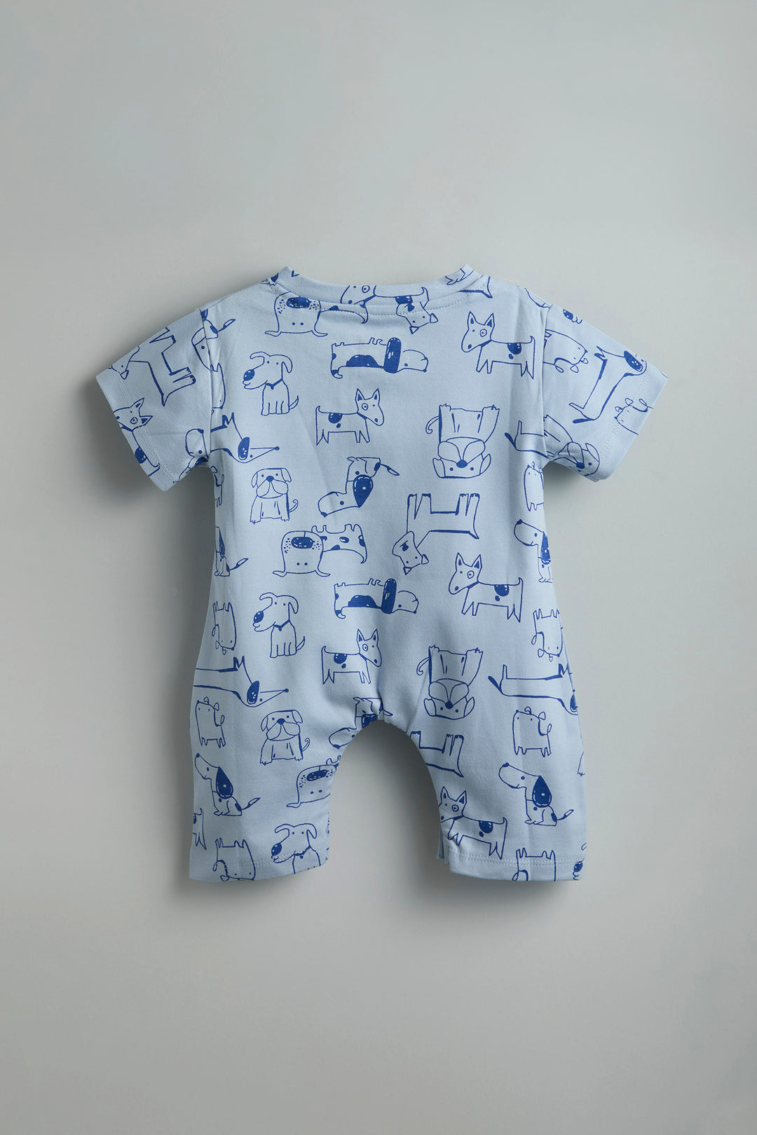 GOTS Certified Organic Cotton Romper for Babies | Blue dogs print - Urbanrac