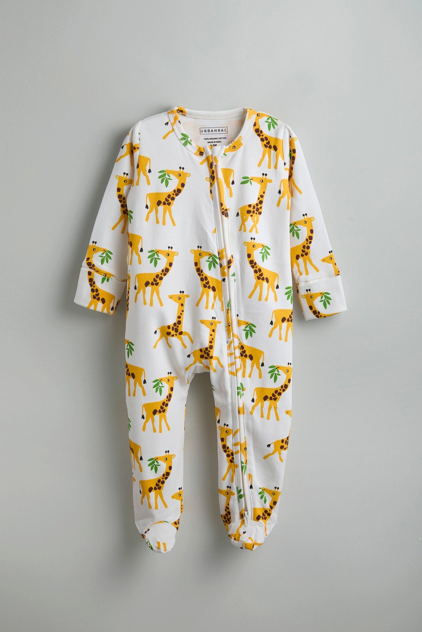 GOTS Certified Organic Cotton Sleepwear for Babies | Giraffe Print - Urbanrac