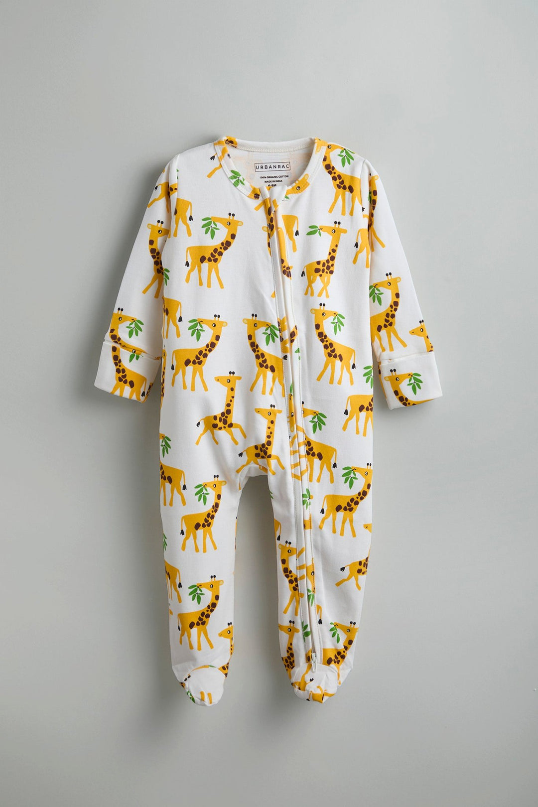 GOTS Certified Organic Cotton Sleepwear for Babies | Giraffe Print - Urbanrac