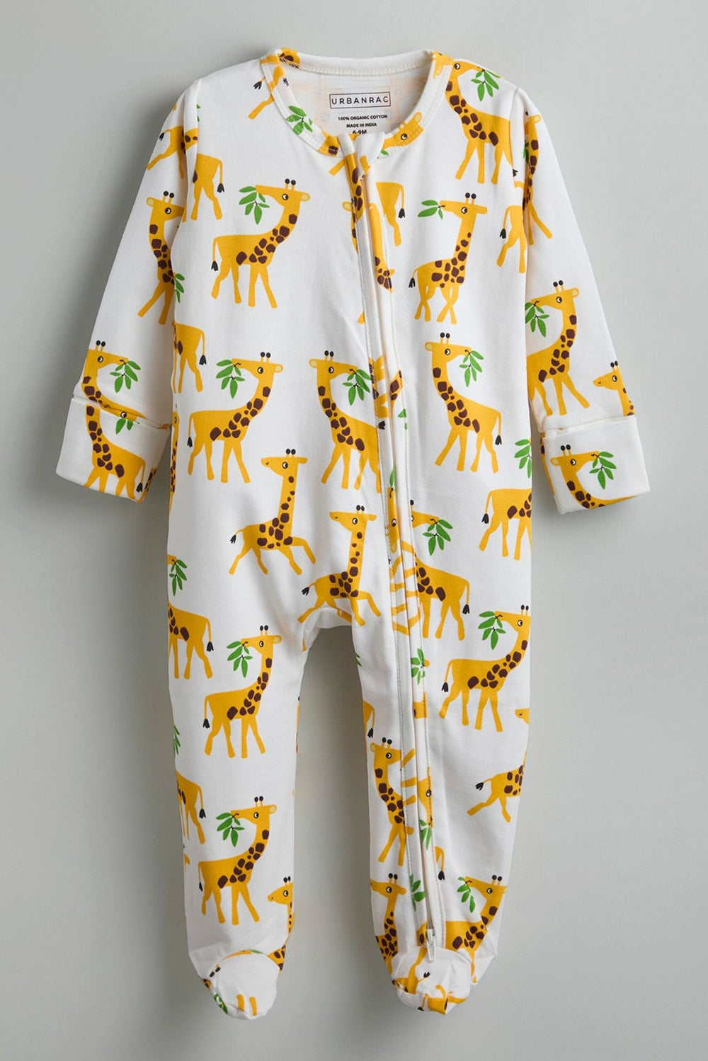GOTS Certified Organic Cotton Sleepwear for Babies | Giraffe Print - Urbanrac