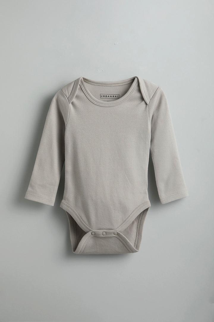 GOTS Certified Organic Cotton Full Sleeves Baby Onesies - Pack of 2 | Yellow and Grey - Urbanrac
