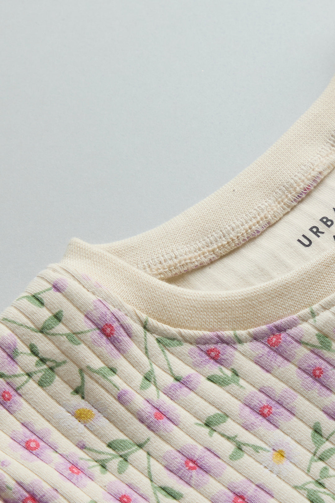 100% Cotton Co-Ord Set for Toddlers | Floral Off-White - Urbanrac