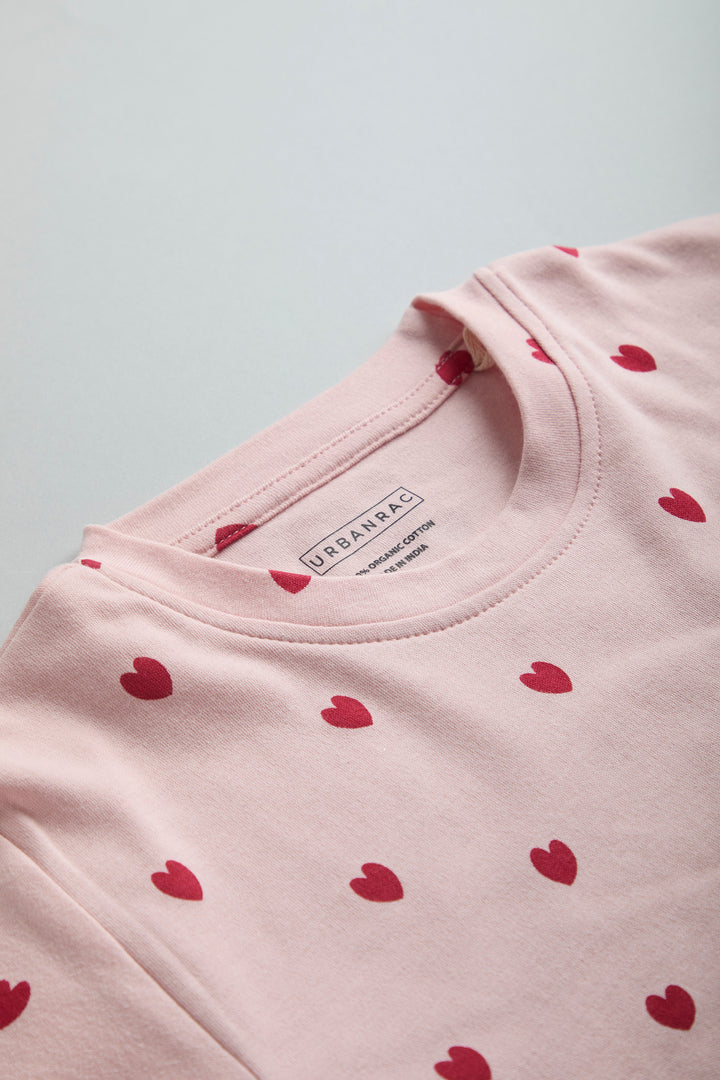 GOTS Certified Organic Cotton Sleepwear Set for Toddlers| Heart Print - Urbanrac
