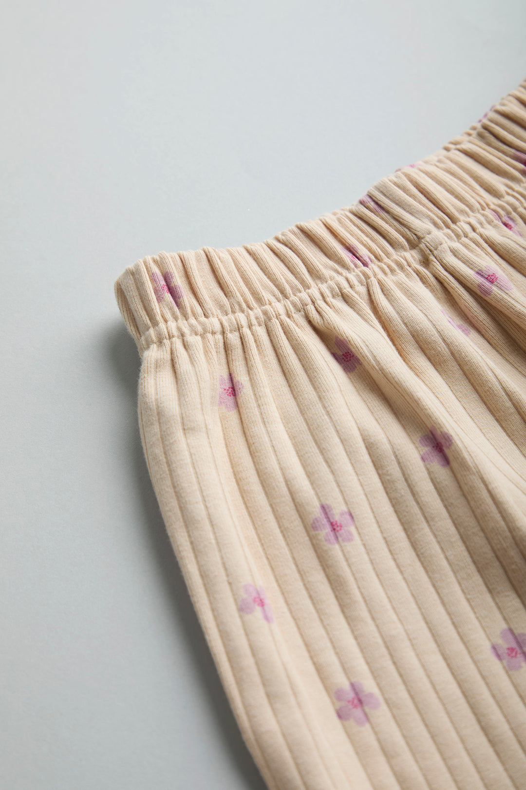 100% Cotton Co-Ord Set for Toddlers | Beige purple floral - Urbanrac