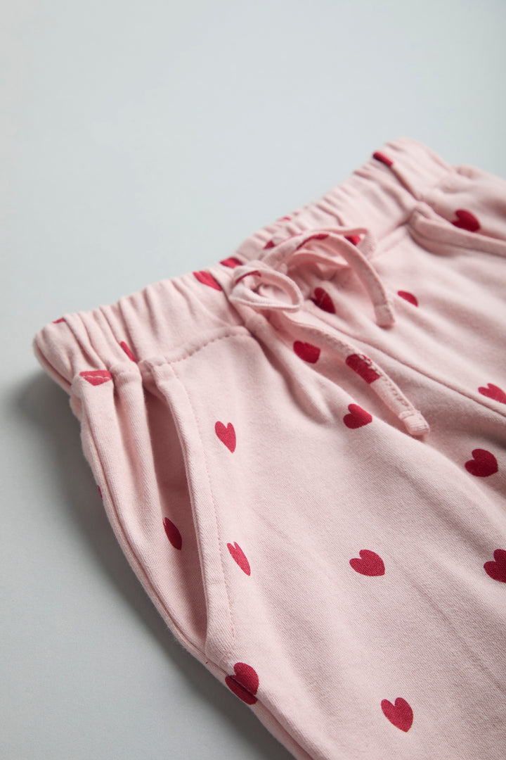 GOTS Certified Organic Cotton Sleepwear Set for Toddlers| Heart Print - Urbanrac