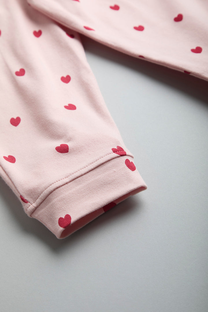 GOTS Certified Organic Cotton Sleepwear Set for Toddlers| Heart Print - Urbanrac