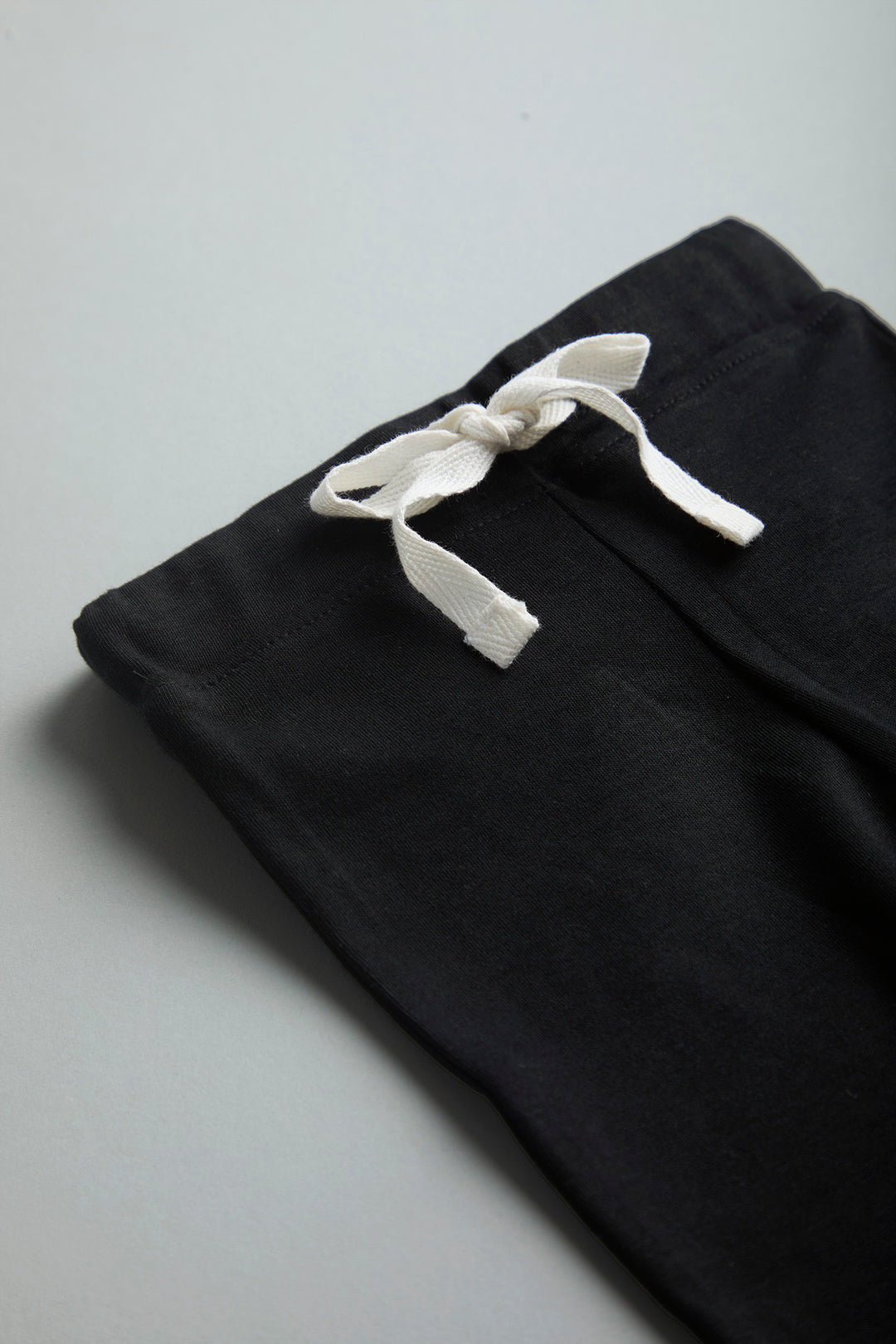 GOTS Certified Organic Cotton Black Baby Pants With Drawstring - Urbanrac