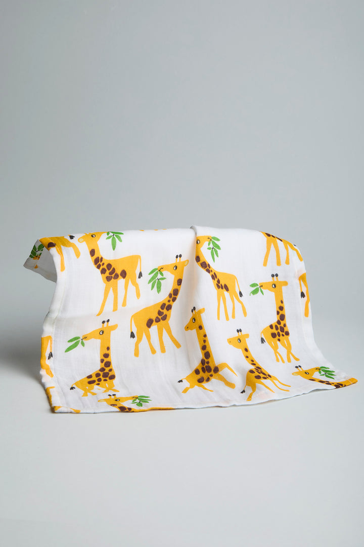 GOTS Certified Organic Cotton Baby Wash Cloth - Pack of 3 - Animal/Solid Print - Urbanrac