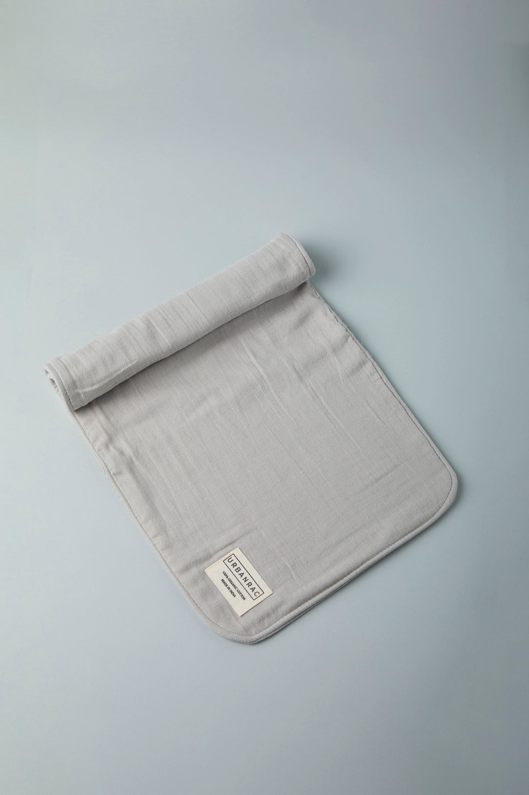 GOTS Certified Organic Cotton Baby Burp Cloth - Solid Grey - Urbanrac