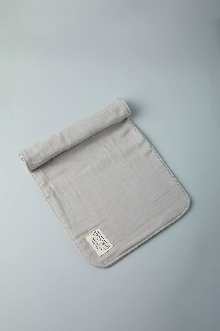 GOTS Certified Organic Cotton Baby Burp Cloth - Solid Grey - Urbanrac