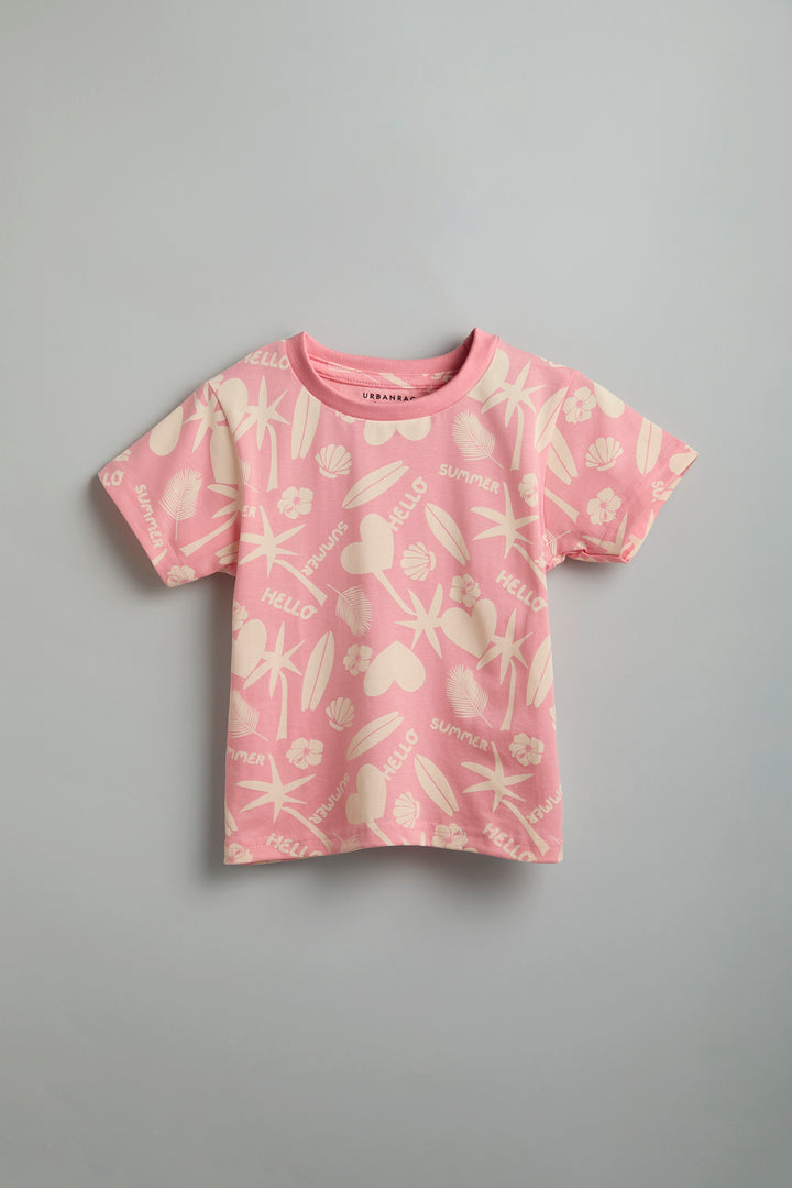 100% Cotton Peach Summer Vibe Co-Ord Set - Urbanrac