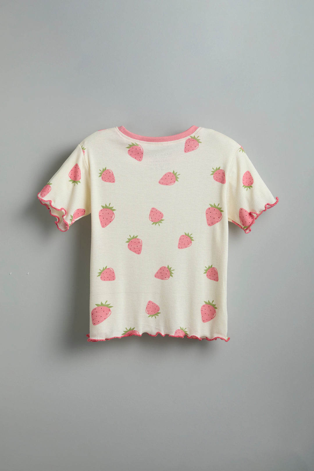 100% Cotton Peachy Strawberry Print Co-Ord Set - Urbanrac