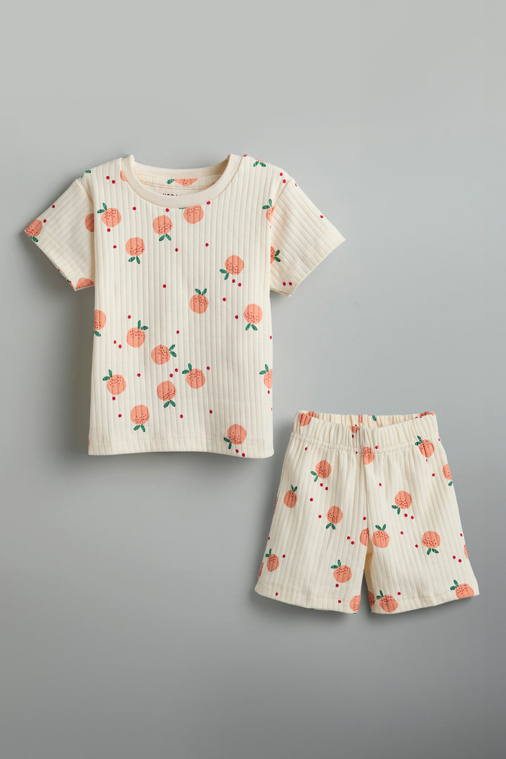 100% Cotton Co-Ord Set for Toddlers | Fruit Print - Urbanrac