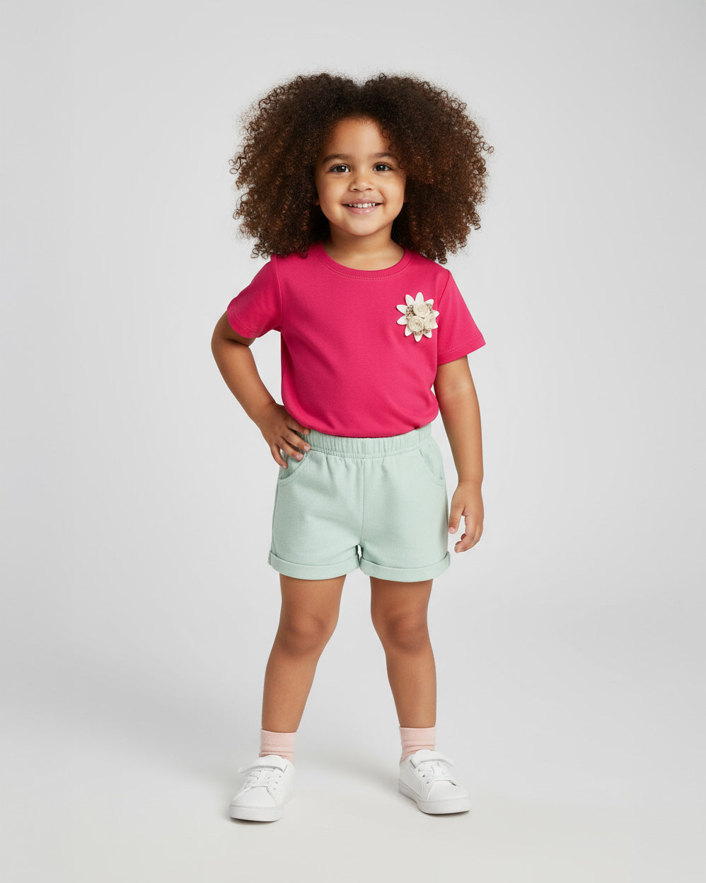 Everyday Comfort Kids’ Shorts –  Pack of 2 (Red and Mint Green)