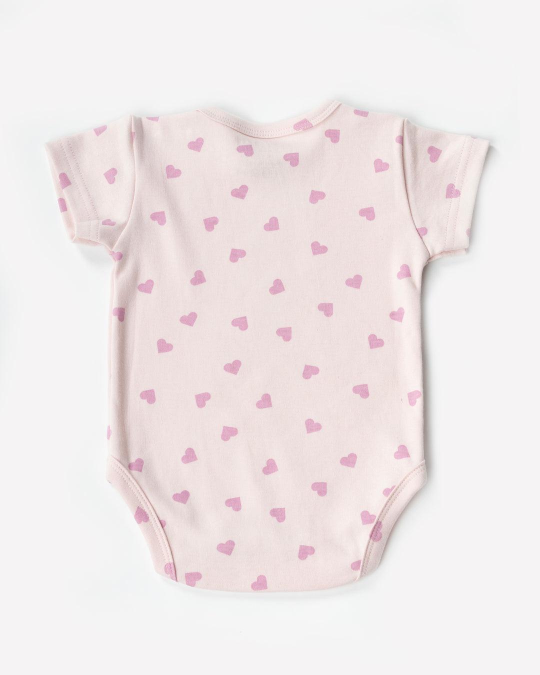 Pink Heart Print Onesies 100% Cotton - Urbanrac