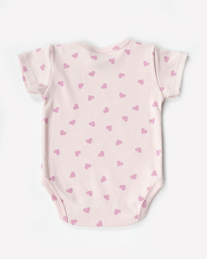 Pink Heart Print Onesies 100% Cotton - Urbanrac