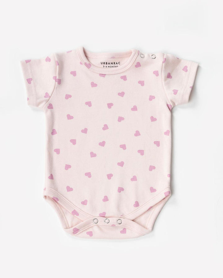 Pink Heart Print Onesies 100% Cotton - Urbanrac
