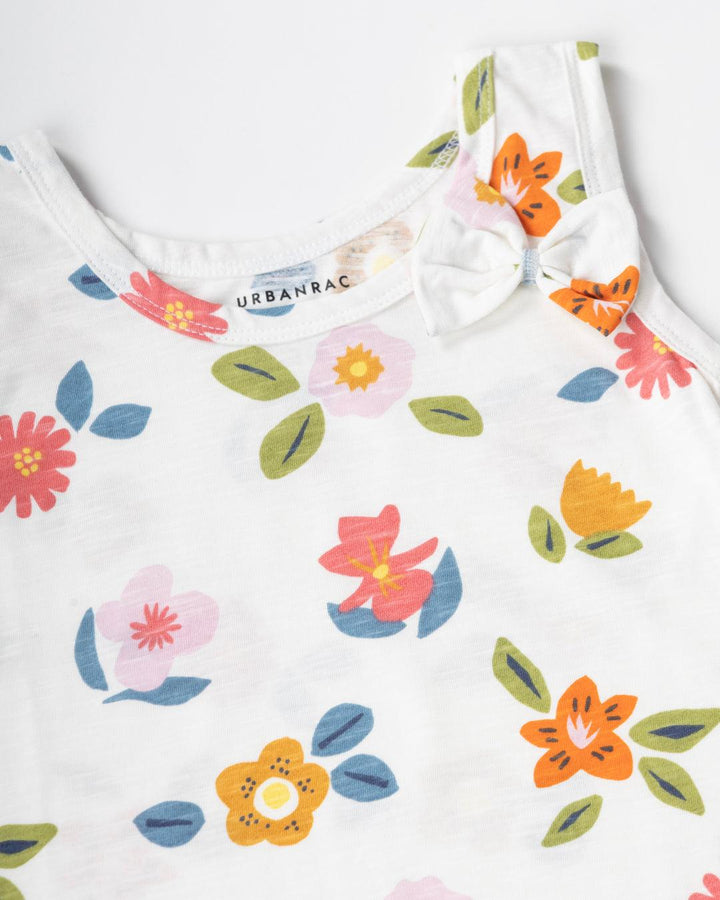 Floral Print Sleeveless Dress - Urbanrac