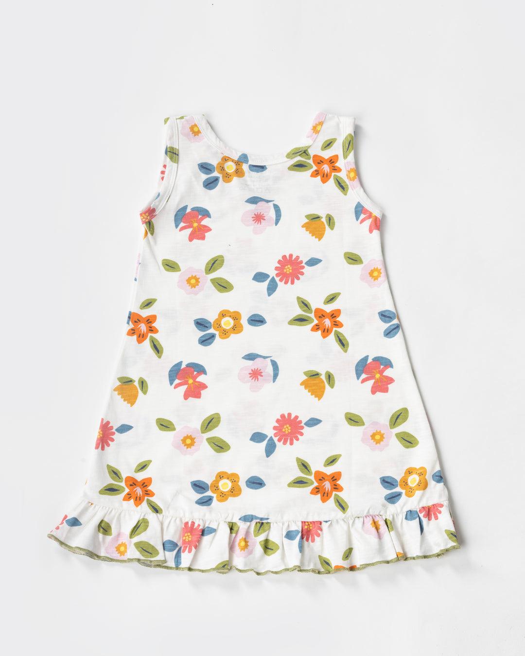 Floral Print Sleeveless Dress - Urbanrac
