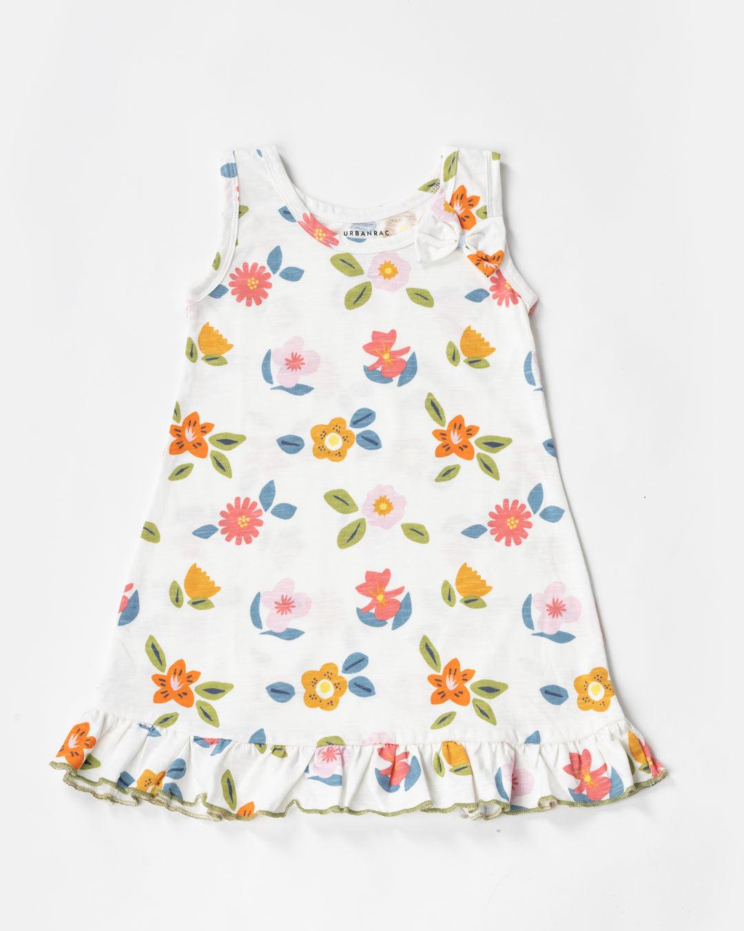 Floral Print Sleeveless Dress - Urbanrac