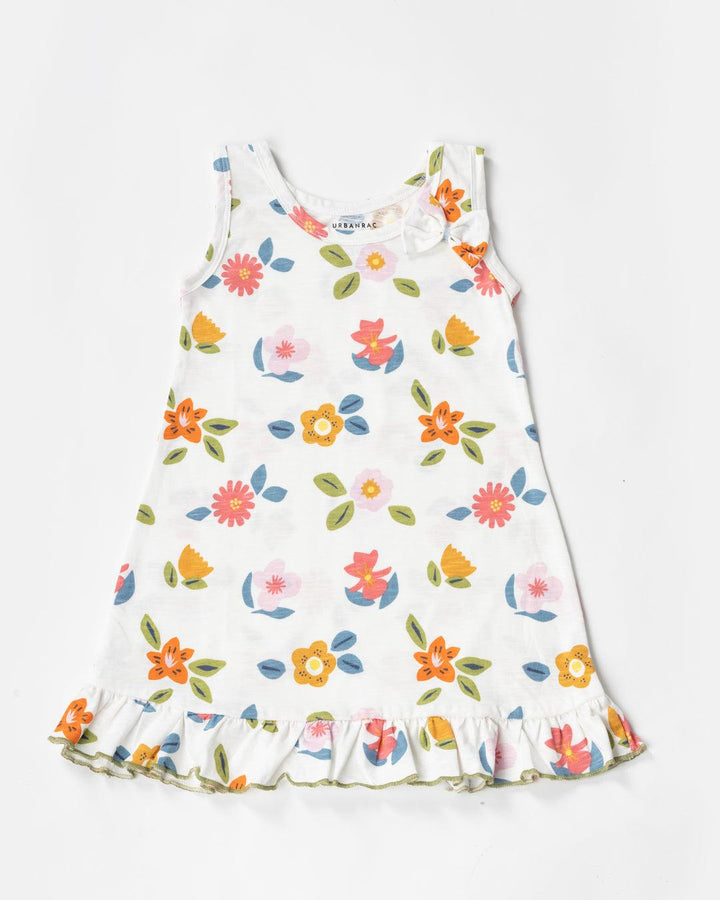 Floral Print Sleeveless Dress - Urbanrac