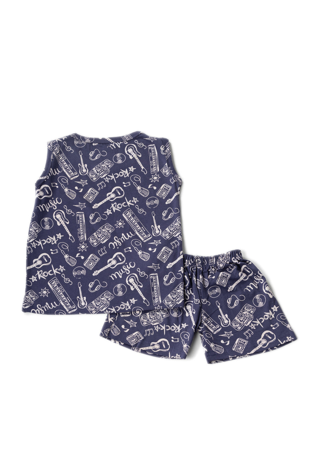 2 Pack Co-Ord Sets - Navy Blue Guitar print + Light Blue night sky print