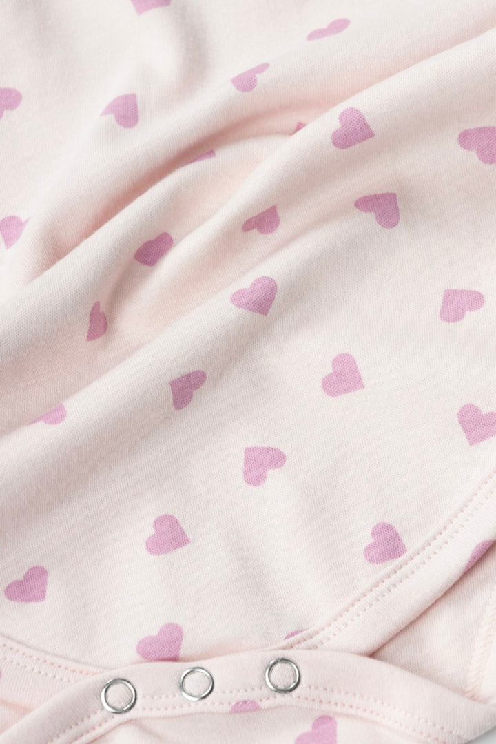Pink Heart Print Onesies 100% Cotton