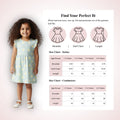 Pastel Aqua Green Floral With Frill Sleeves Cotton Dress for Little Girls