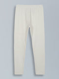 Elegant ivory gold sparkle leggings - Urbanrac