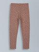 Peach abstract print leggings for little girls