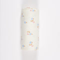 GOTS Certified Organic Muslin Baby Swaddles - Pack of 2 - Floral print and Solid Peach - Urbanrac