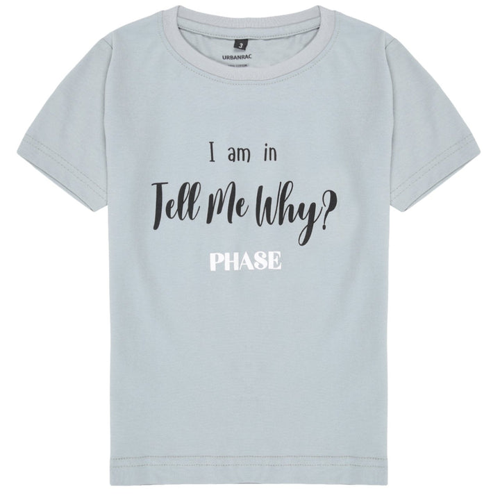 Pearl Grey Tell Me Why Print T-Shirt