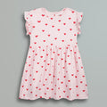 Pink Red Hearts Print Frill Sleeves Cotton Dress for Little Girls - Urbanrac