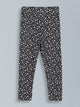 Black floral print leggings for little girls