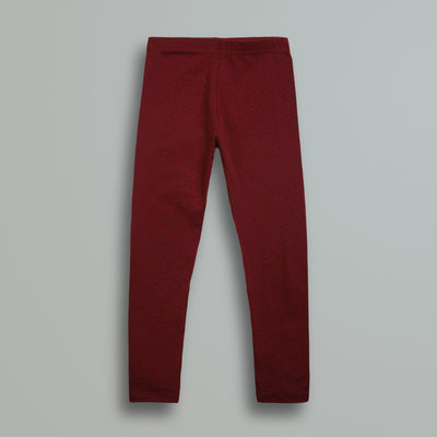Maroon pattern leggings for girls