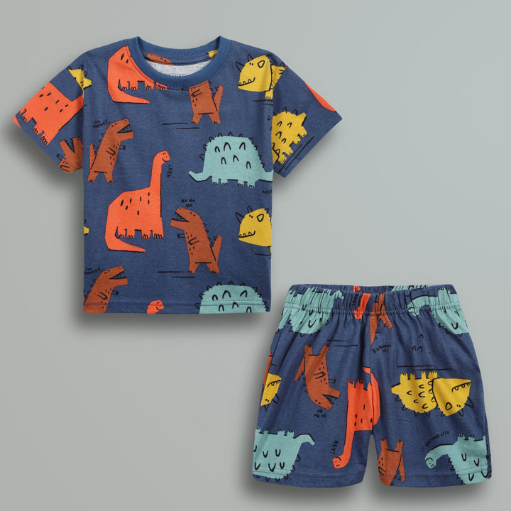 100% Cotton Co-Ord Sets | Little Kids | Dino Print