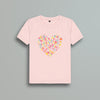 Peach Heart Print Girls T-Shirt - Urbanrac
