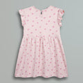Pink Hearts Print Frill Sleeves Cotton Dress for Little Girls - Urbanrac