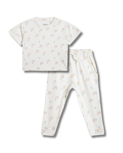 GOTS Certified Organic Cotton Sleepwear Set for Toddlers | Floral Print