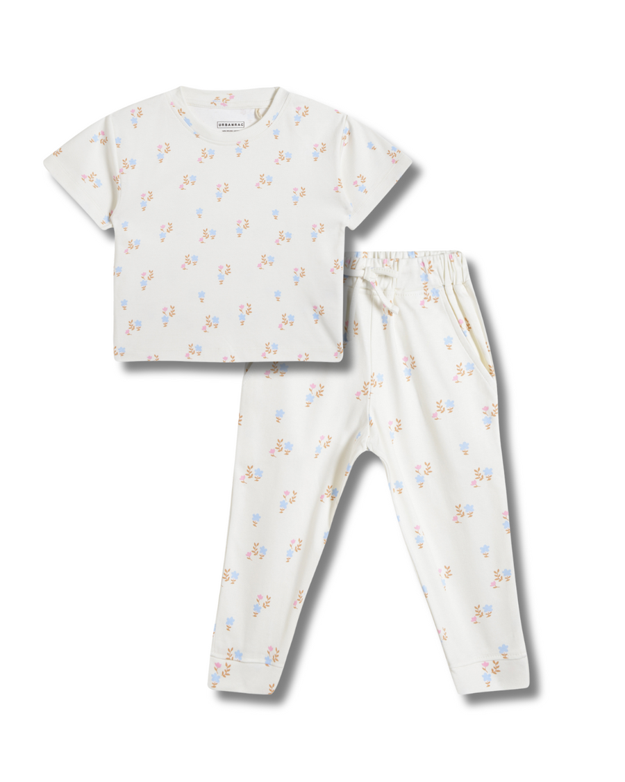 GOTS Certified Organic Cotton Sleepwear Set for Toddlers | Floral Print - Urbanrac