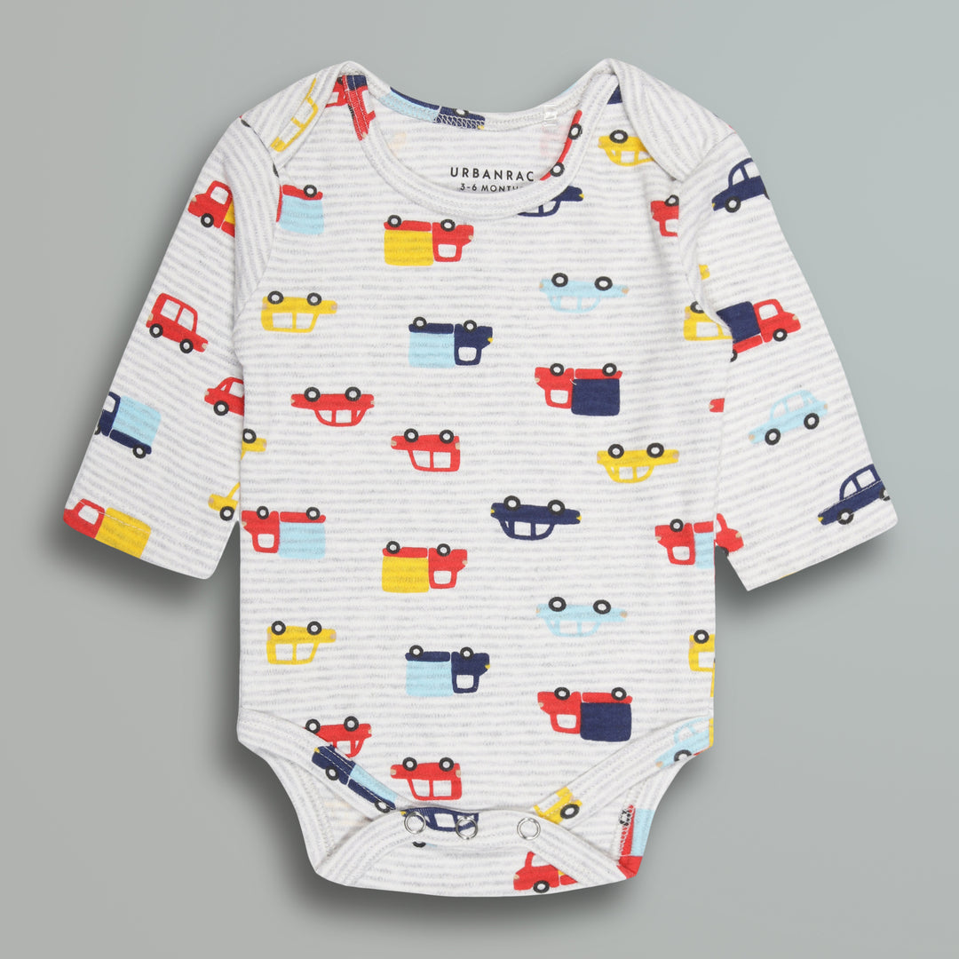 Cotton Onesies and Pant Set for Babies | Sleepwear | Cars and Trucks Print