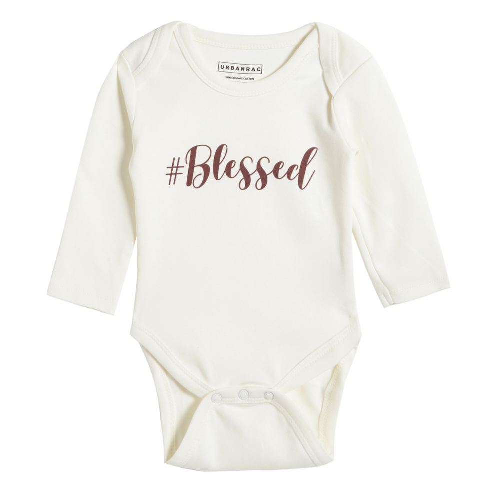 GOTS Certified Organic Cotton Full Sleeves Baby Onesies | Blessed - Urbanrac