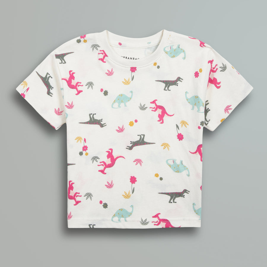 100% Cotton Co-Ord Sets | Little Kids | Vibrant Dino Print - Urbanrac