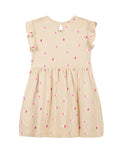 Beige Frill Sleeves Cotton Dress for Little Girls - Urbanrac