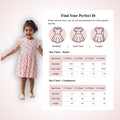 Pink Red Hearts Print Frill Sleeves Cotton Dress for Little Girls