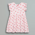 Pink Red Hearts Print Frill Sleeves Cotton Dress for Little Girls - Urbanrac